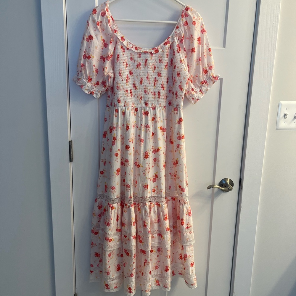 LoveShackFancy x Target white floral puff sleeve dress